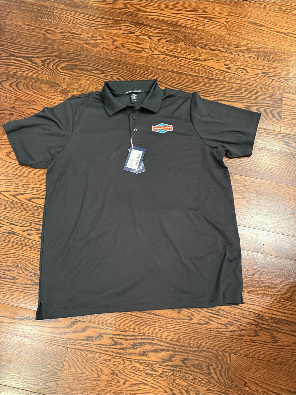 Men's Black Short-Sleeve Polo with Small Chest Patch